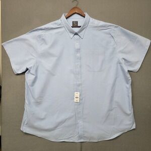 GS Men's Blue Classic Fit Neck Relaxer Short Sleeve Button Dress Shirt Sz 22 Big